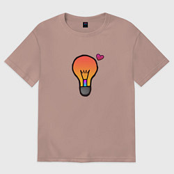 Женская футболка оверсайз Лампочка дари тепло