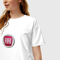 Футболка оверсайз женская FIAT sport auto logo, цвет: белый — фото 2