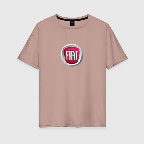 Женская футболка оверсайз FIAT sport auto logo / Пыльно-розовый – фото 1