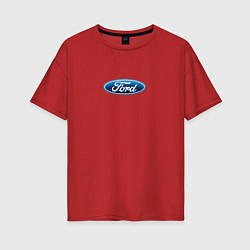 Футболка оверсайз женская FORD авто спорт лого, цвет: красный