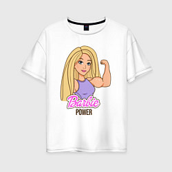 Женская футболка оверсайз Barbie power