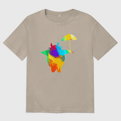 Женская футболка оверсайз Красочный Тоторо