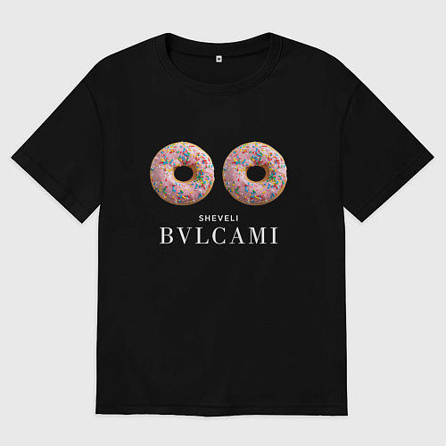 Женская футболка оверсайз Булками шевели / Черный – фото 1