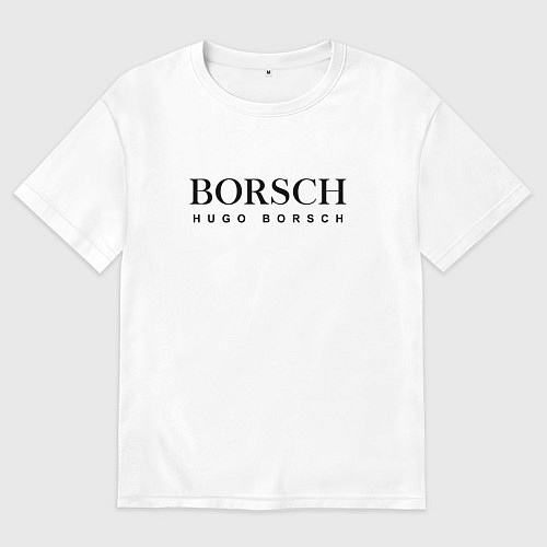 Женская футболка оверсайз Хуго борщ / Белый – фото 1