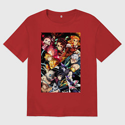 Футболка оверсайз женская Тандзиро Камадо Дзэнъицу Агацума, цвет: красный