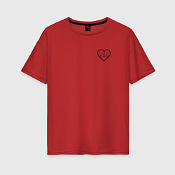 Женская футболка оверсайз Дикое сердце