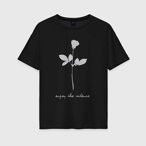 Женская футболка оверсайз Depeche Mode - rose enjoy the silence / Черный – фото 1
