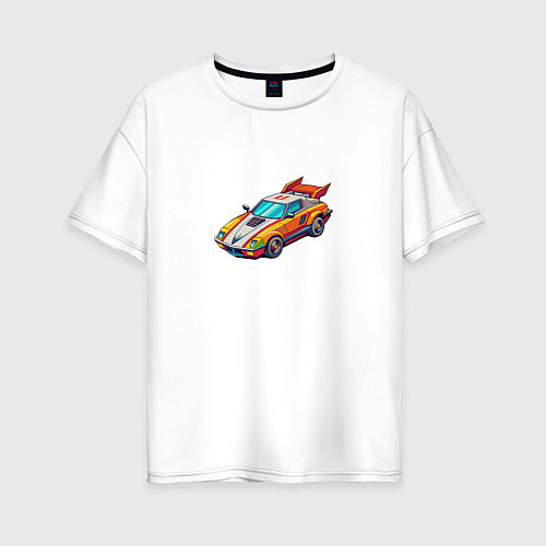 Женская футболка оверсайз Игрушечный гоночный автомобиль / Белый – фото 1