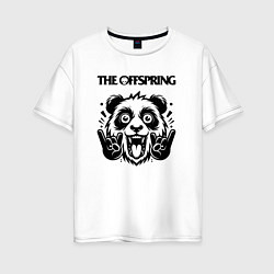 Футболка оверсайз женская The Offspring - rock panda, цвет: белый