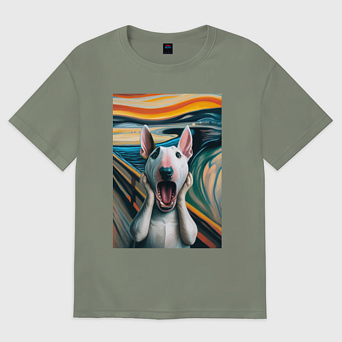 Женская футболка оверсайз Булли в картине крик - нейросеть / Авокадо – фото 1