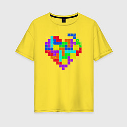 Футболка оверсайз женская Color tetris, цвет: желтый