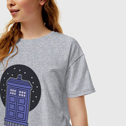 Футболка оверсайз женская Tardis fly, цвет: меланж — фото 2