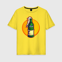 Футболка оверсайз женская Пенное в бутылке, цвет: желтый