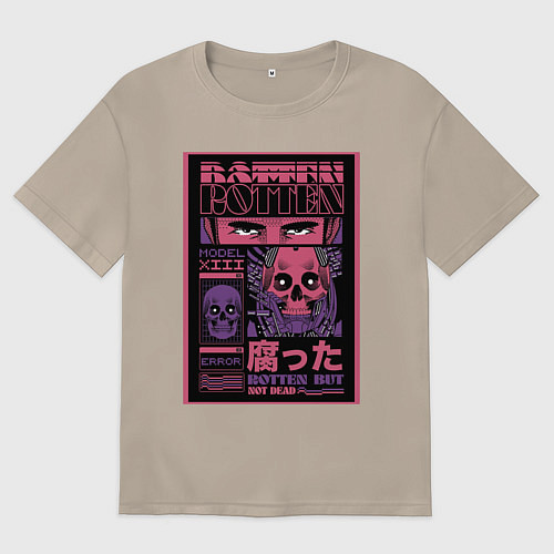 Женская футболка оверсайз КиберАниме / Миндальный – фото 1