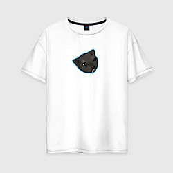 Женская футболка оверсайз Сонный котик