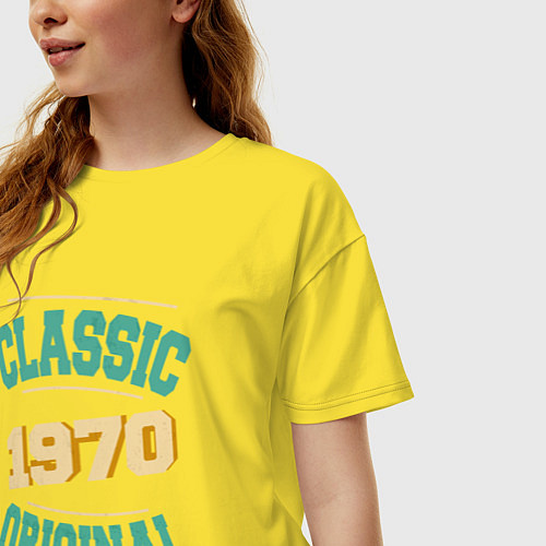 Женская футболка оверсайз 1970 классика / Желтый – фото 3