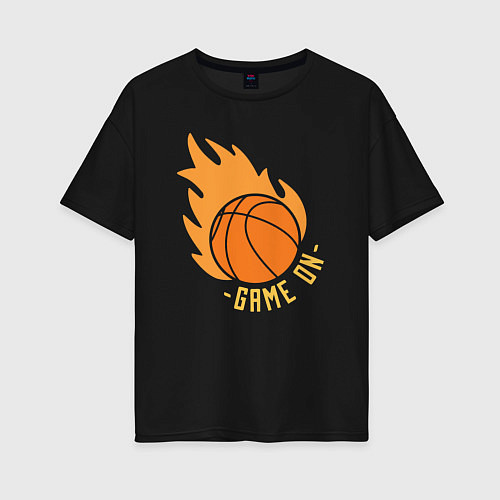Женская футболка оверсайз Game on basketball / Черный – фото 1