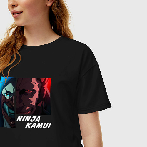 Женская футболка оверсайз Ninja Kamui / Черный – фото 3