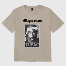 Футболка оверсайз женская 2pac Art All eayz on me, цвет: миндальный