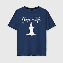 Женская футболка оверсайз Yoga is life