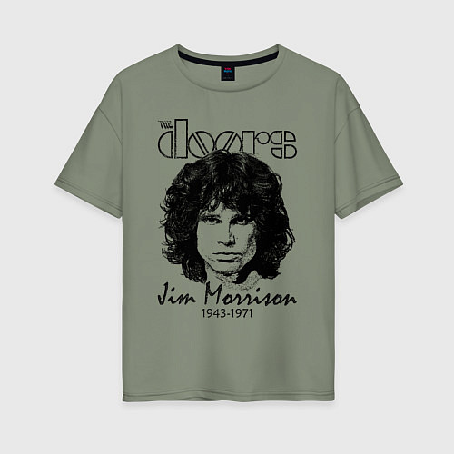 Женская футболка оверсайз The Doors Jim Morrison / Авокадо – фото 1