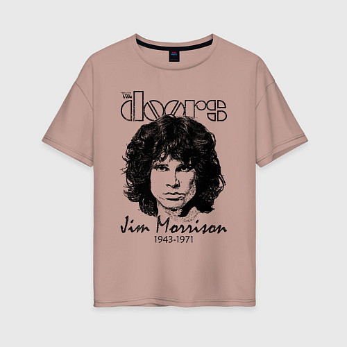 Женская футболка оверсайз The Doors Jim Morrison / Пыльно-розовый – фото 1