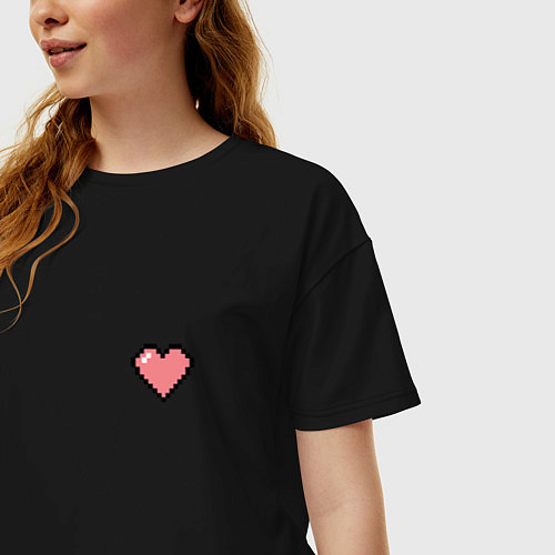 Женская футболка оверсайз Love peace unicorn / Черный – фото 3