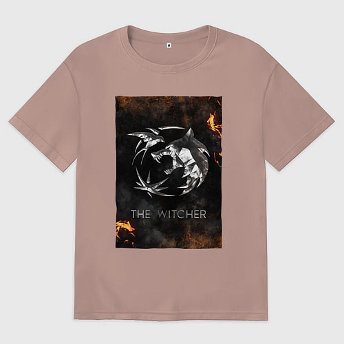 Женская футболка оверсайз The Witcher - Logo / Пыльно-розовый – фото 1