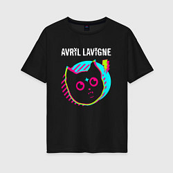 Женская футболка оверсайз Avril Lavigne rock star cat