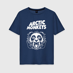 Футболка оверсайз женская Arctic Monkeys rock panda, цвет: тёмно-синий