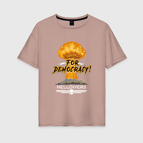 Женская футболка оверсайз Helldivers: For Democracy / Пыльно-розовый – фото 1