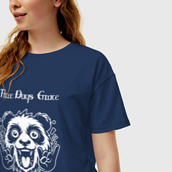 Футболка оверсайз женская Three Days Grace rock panda, цвет: тёмно-синий — фото 2