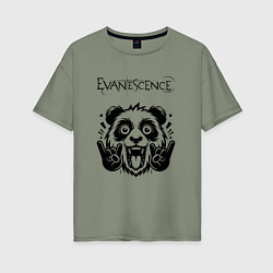 Футболка оверсайз женская Evanescence - rock panda, цвет: авокадо