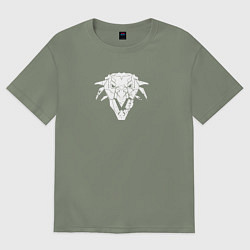 Женская футболка оверсайз Знак школы грифона с потертостями - Ведьмак 3