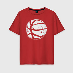 Футболка оверсайз женская Basket balls, цвет: красный