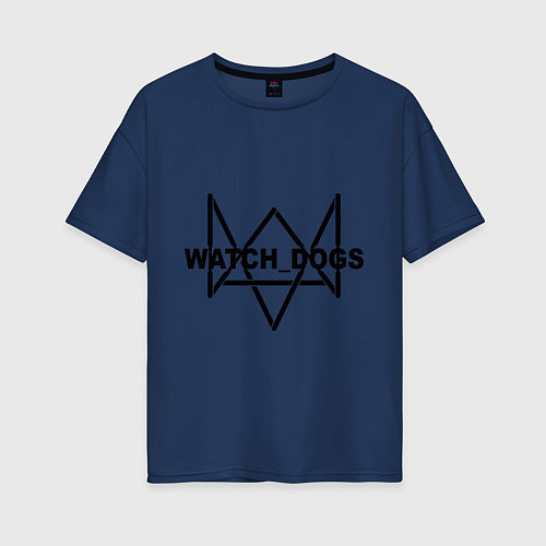 Женская футболка оверсайз WatchDogs / Тёмно-синий – фото 1