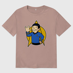 Футболка оверсайз женская Мистер Спок, цвет: пыльно-розовый