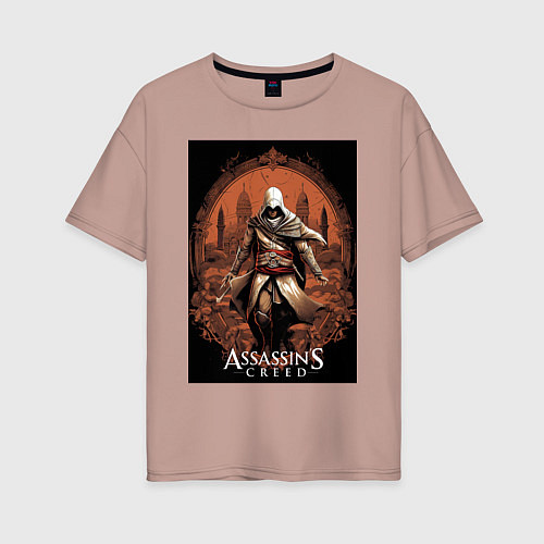 Женская футболка оверсайз Assassins creed древний Рим / Пыльно-розовый – фото 1