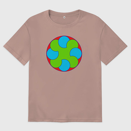 Женская футболка оверсайз Слияние окружностей / Пыльно-розовый – фото 1