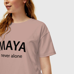 Футболка оверсайз женская Maya never alone- motto, цвет: пыльно-розовый — фото 2