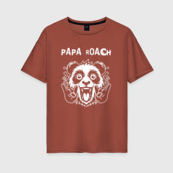 Футболка оверсайз женская Papa Roach rock panda, цвет: кирпичный