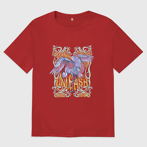 Женская футболка оверсайз Раскройте свою мечту / Красный – фото 1