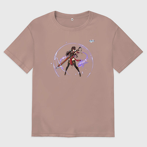 Женская футболка оверсайз Бэй Доу из Геншин Импакт / Пыльно-розовый – фото 1