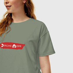 Футболка оверсайз женская Depeche Mode - Spirit album logo, цвет: авокадо — фото 2