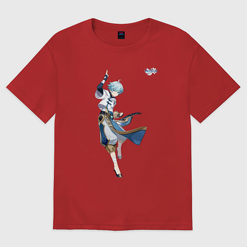 Женская футболка оверсайз Чун Юнь из Геншин Импакт / Красный – фото 1