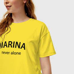 Футболка оверсайз женская Marina never alone - motto, цвет: желтый — фото 2