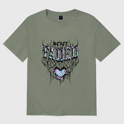 Женская футболка оверсайз Сердце никогда не увядает