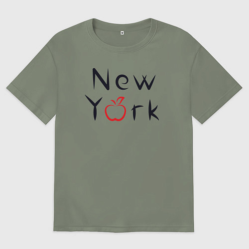Женская футболка оверсайз New York apple / Авокадо – фото 1
