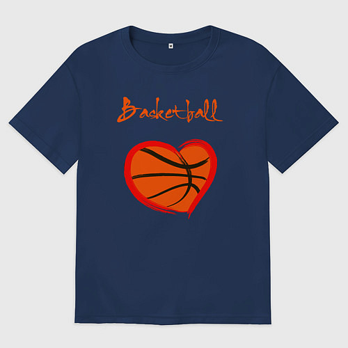 Женская футболка оверсайз Basket love / Тёмно-синий – фото 1
