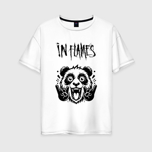 Женская футболка оверсайз In Flames - rock panda / Белый – фото 1